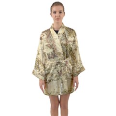 Map Of Greece Archipelago Long Sleeve Satin Kimono by B30l