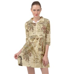 Map Of Greece Archipelago Mini Skater Shirt Dress by B30l