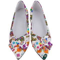 Butterflies Abstract Colorful Floral Flowers Vector Women s Bow Heels by B30l