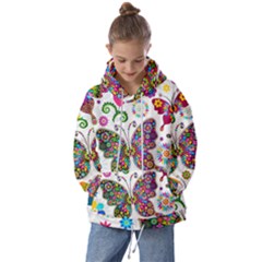 Butterflies Abstract Colorful Floral Flowers Vector Kids  Oversized Hoodie