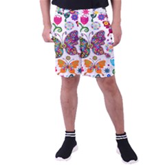 Butterflies Abstract Colorful Floral Flowers Vector Men s Pocket Shorts by B30l