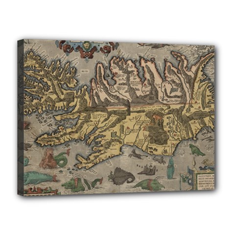 Iceland Cartography Map Renaissance Canvas 16  X 12  (stretched) by B30l