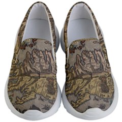 Iceland Cartography Map Renaissance Kids Lightweight Slip Ons by B30l