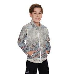 Mountain View Mountain Top Infographics Map Kids  Windbreaker