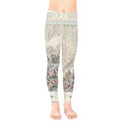 Mountain View Mountain Top Infographics Map Kids  Leggings by B30l