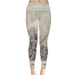 Mountain View Mountain Top Infographics Map Inside Out Leggings by B30l