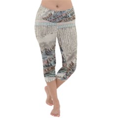 Mountain View Mountain Top Infographics Map Lightweight Velour Capri Yoga Leggings by B30l