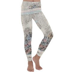 Mountain View Mountain Top Infographics Map Kids  Lightweight Velour Classic Yoga Leggings by B30l