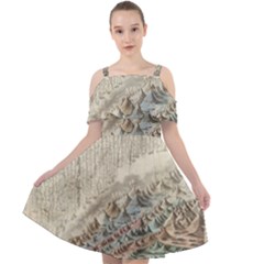 Mountain View Mountain Top Infographics Map Cut Out Shoulders Chiffon Dress by B30l