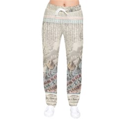 Mountain View Mountain Top Infographics Map Women Velvet Drawstring Pants