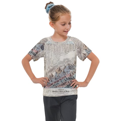 Mountain View Mountain Top Infographics Map Kids  Mesh Piece Tee by B30l