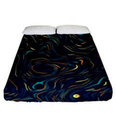 Colorful Abstract Pattern Creative Colorful Line Linear Background Fitted Sheet (california King Size) by B30l