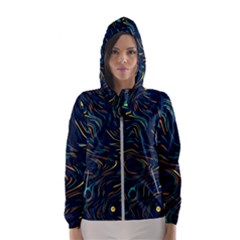 Colorful Abstract Pattern Creative Colorful Line Linear Background Women s Hooded Windbreaker