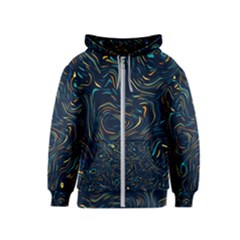 Colorful Abstract Pattern Creative Colorful Line Linear Background Kids  Zipper Hoodie