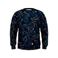 Colorful Abstract Pattern Creative Colorful Line Linear Background Kids  Sweatshirt by B30l