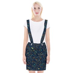 Colorful Abstract Pattern Creative Colorful Line Linear Background Braces Suspender Skirt by B30l