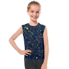 Colorful Abstract Pattern Creative Colorful Line Linear Background Kids  Mesh Tank Top by B30l