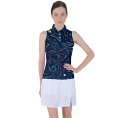 Colorful Abstract Pattern Creative Colorful Line Linear Background Women s Sleeveless Polo Tee by B30l