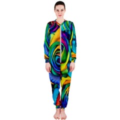 Colorful Roses Bouquet Rainbow Onepiece Jumpsuit (ladies)