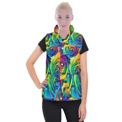 Colorful Roses Bouquet Rainbow Women s Button Up Vest by B30l