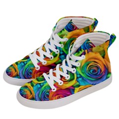 Colorful Roses Bouquet Rainbow Men s Hi-top Skate Sneakers by B30l