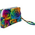 Colorful Roses Bouquet Rainbow Wristlet Pouch Bag (Small) View2