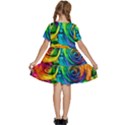 Colorful Roses Bouquet Rainbow Kids  Short Sleeve Tiered Mini Dress View4