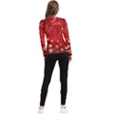 Four Red Butterflies With Flower Illustration Butterfly Flowers Women s Long Sleeve Rash Guard View2