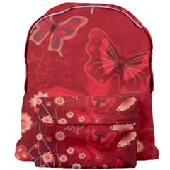 Four Red Butterflies With Flower Illustration Butterfly Flowers Giant Full Print Backpack by B30l