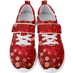 Four Red Butterflies With Flower Illustration Butterfly Flowers Men s Velcro Strap Shoes by B30l