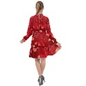 Four Red Butterflies With Flower Illustration Butterfly Flowers All Frills Chiffon Dress View2