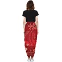 Four Red Butterflies With Flower Illustration Butterfly Flowers Women s Tapered Pants View2