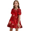 Four Red Butterflies With Flower Illustration Butterfly Flowers Kids  Short Sleeve Dolly Dress View2