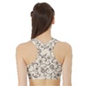 White And Brown Floral Wallpaper Flowers Background Pattern Sports Bra with Border View2