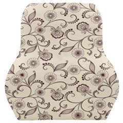 White And Brown Floral Wallpaper Flowers Background Pattern Car Seat Back Cushion  by B30l