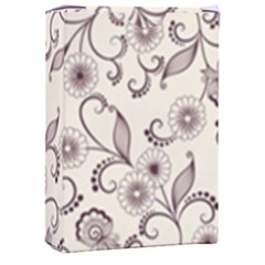 White And Brown Floral Wallpaper Flowers Background Pattern Playing Cards Single Design (rectangle) With Custom Box