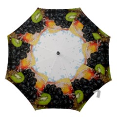 Variety Of Fruit Water Berry Food Splash Kiwi Grape Hook Handle Umbrellas (medium) by B30l