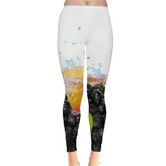 Variety Of Fruit Water Berry Food Splash Kiwi Grape Leggings  by B30l