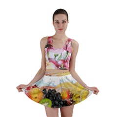 Variety Of Fruit Water Berry Food Splash Kiwi Grape Mini Skirt by B30l