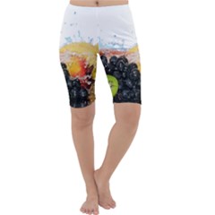 Variety Of Fruit Water Berry Food Splash Kiwi Grape Cropped Leggings  by B30l