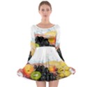 Variety Of Fruit Water Berry Food Splash Kiwi Grape Long Sleeve Skater Dress View1