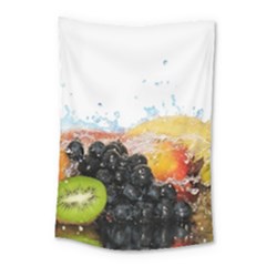 Variety Of Fruit Water Berry Food Splash Kiwi Grape Small Tapestry