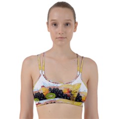 Variety Of Fruit Water Berry Food Splash Kiwi Grape Line Them Up Sports Bra by B30l