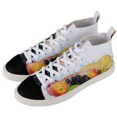 Variety Of Fruit Water Berry Food Splash Kiwi Grape Men s Mid-top Canvas Sneakers by B30l