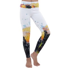 Variety Of Fruit Water Berry Food Splash Kiwi Grape Kids  Lightweight Velour Classic Yoga Leggings by B30l