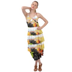 Variety Of Fruit Water Berry Food Splash Kiwi Grape Layered Bottom Dress by B30l