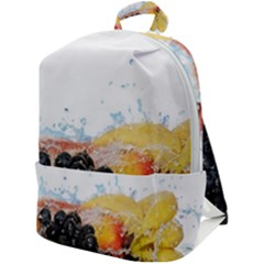 Variety Of Fruit Water Berry Food Splash Kiwi Grape Zip Up Backpack by B30l