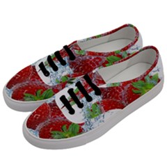 Red Strawberries Water Squirt Strawberry Fresh Splash Drops Men s Classic Low Top Sneakers by B30l