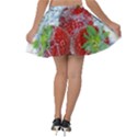 Red Strawberries Water Squirt Strawberry Fresh Splash Drops Velvet Skater Skirt View2