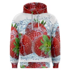 Red Strawberries Water Squirt Strawberry Fresh Splash Drops Men s Overhead Hoodie